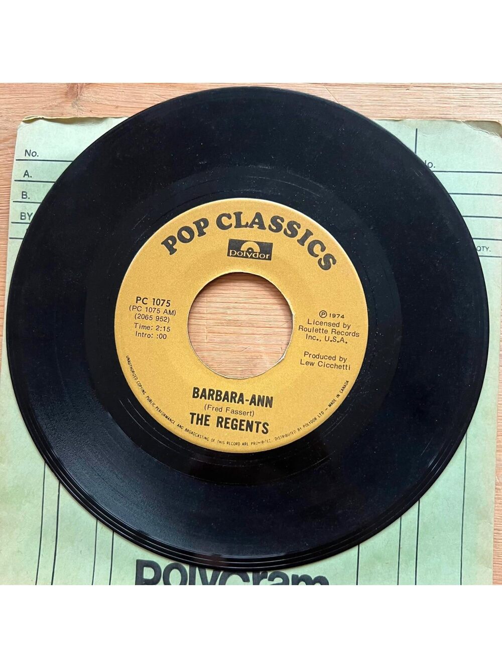 The Regents/The Echoes - Barbara-Ann/Baby Blue 45rpm VG+ R90